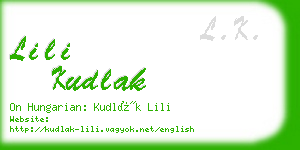 lili kudlak business card